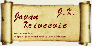 Jovan Krivčević vizit kartica